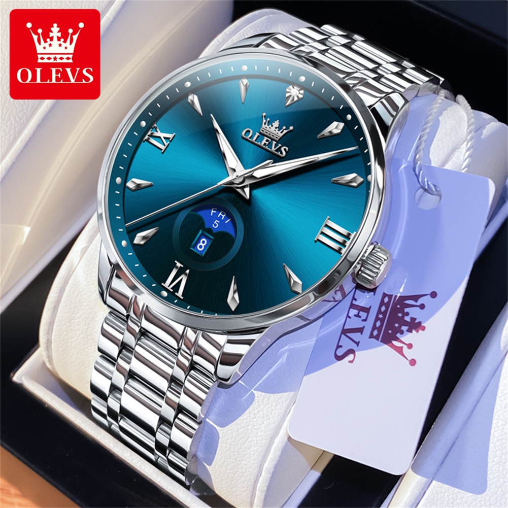 Luxury Watch Men - OLEVS Moon Phase relojes para hombre