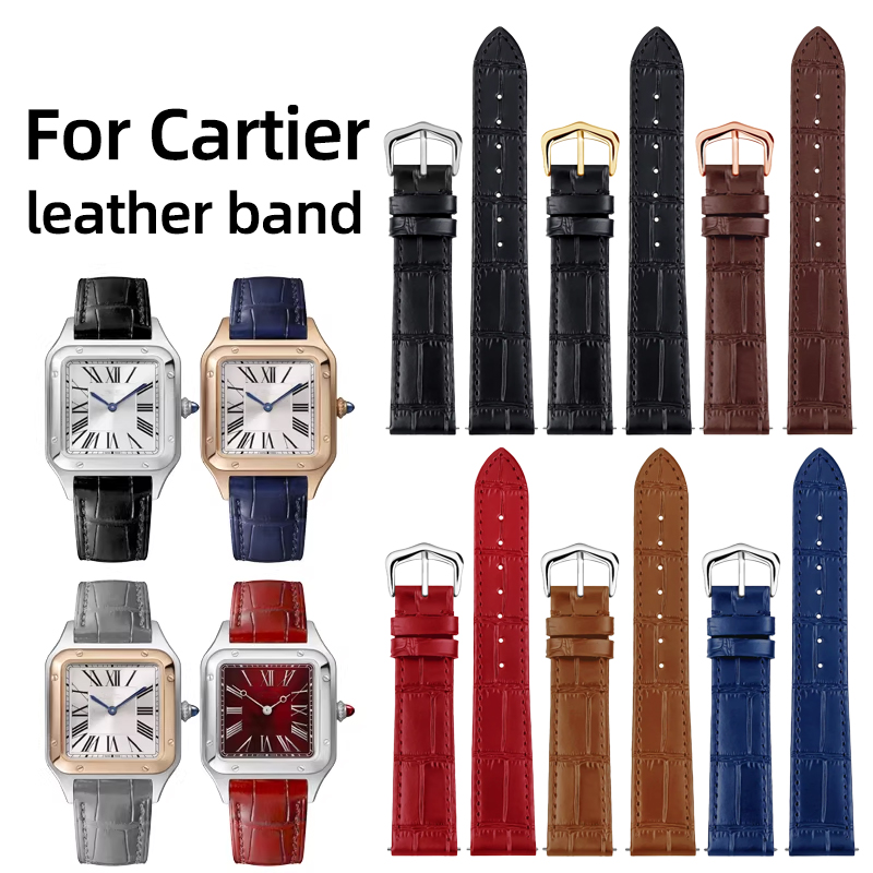 Cartier Watch Tank - Correa de cuero genuino de 15mm,