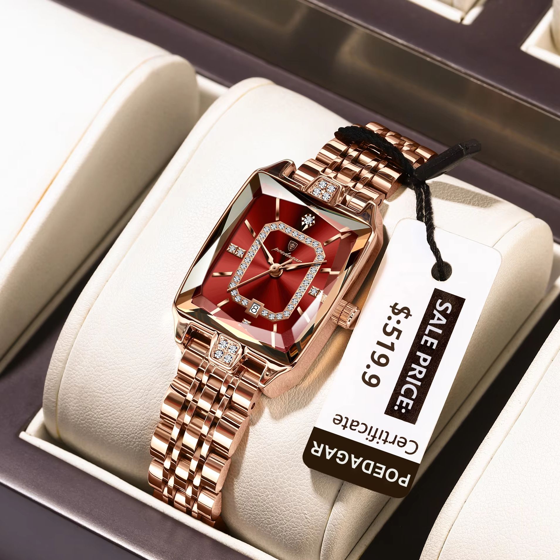 Luxury Watch Lady - Reloj de pulsera POEDAGAR elegante a