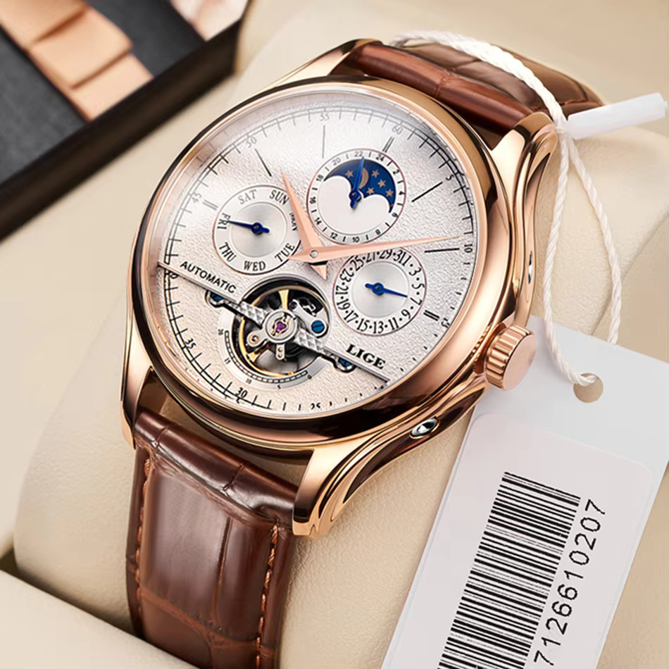 Luxury Watch Leather - Reloj Mecánico LIGE de lujo para