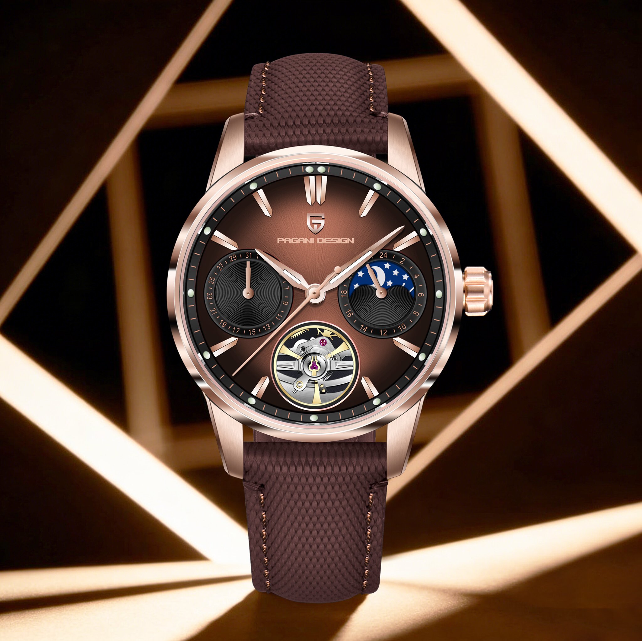 Reloj Mecánico para Hombre PAG - Moonphase Complication Watch reseña y precio
