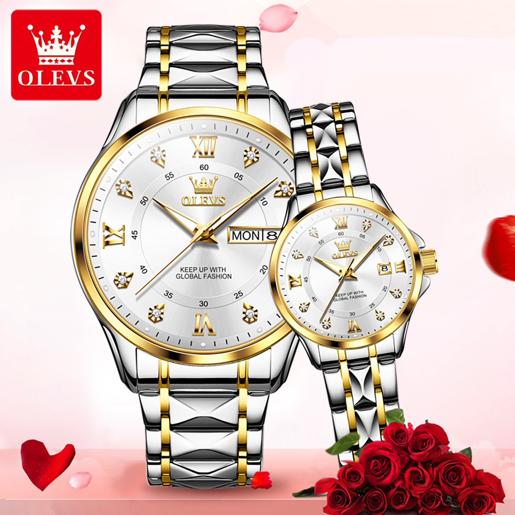 OLEVS 2906 reloj de pareja Ori - Best Luxury Quartz Watch reseña y precio