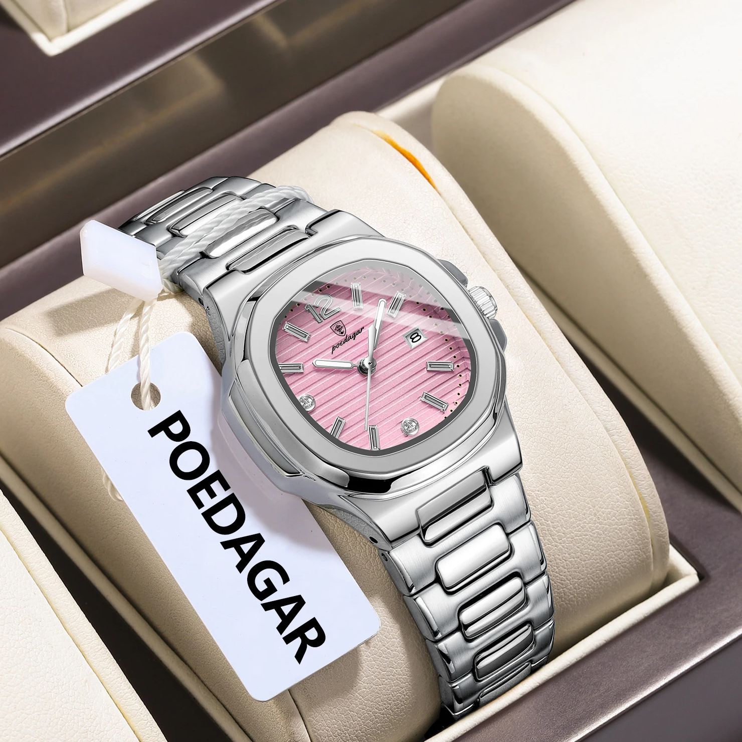Reloj de pulsera POEDAGAR cuad - Luxury Watch Lady reseña y precio