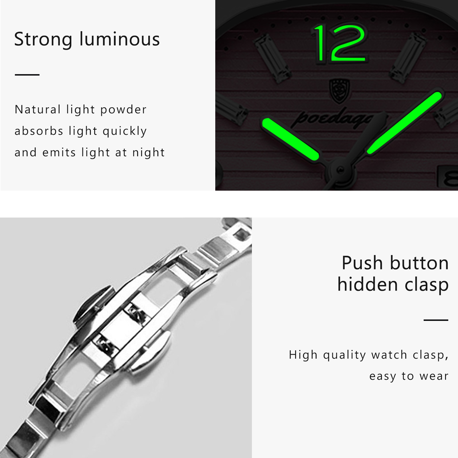 Reloj de pulsera POEDAGAR cuad - Luxury Watch Lady reseña y precio
