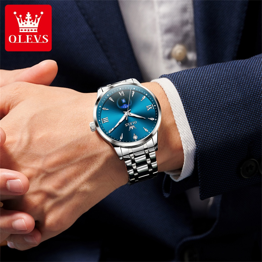 OLEVS Moon Phase relojes para  - Luxury Watch Men reseña y precio
