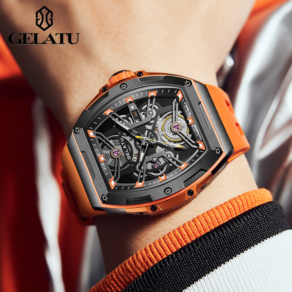 Relojes GELATU para hombre, re - Luxury Watch Leather reseña y precio