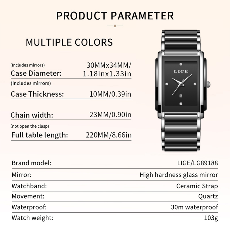 LIGE, nuevos relojes de lujo p - Luxury Watch Square reseña y precio