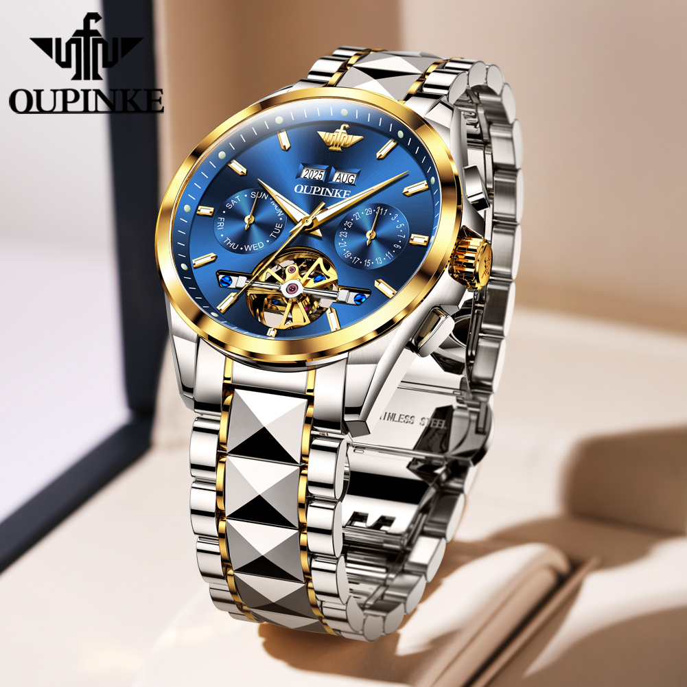 OUPINKE, relojes para hombre,  - Luxury Watch Leather reseña y precio