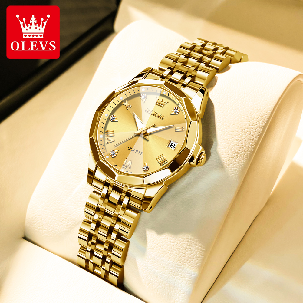 OLEVS, reloj dorado a la moda  - Luxury Watch Lady reseña y precio