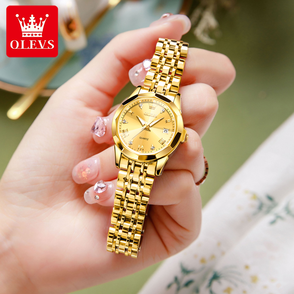 OLEVS, reloj dorado a la moda  - Luxury Watch Lady reseña y precio