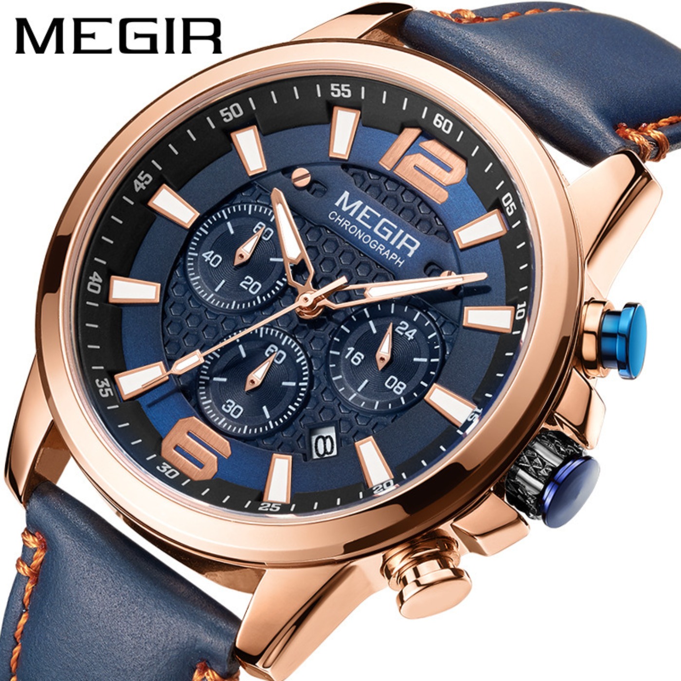 Relojes MEGIR 2020 de lujo par - Luxury Watch Leather reseña y precio