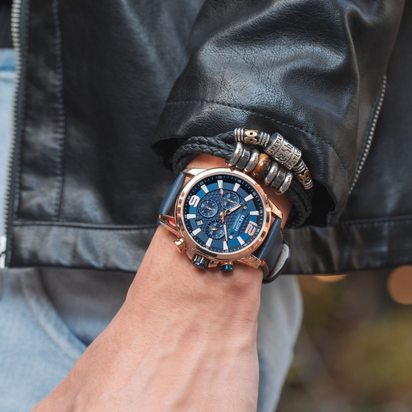 Relojes MEGIR 2020 de lujo par - Luxury Watch Leather reseña y precio