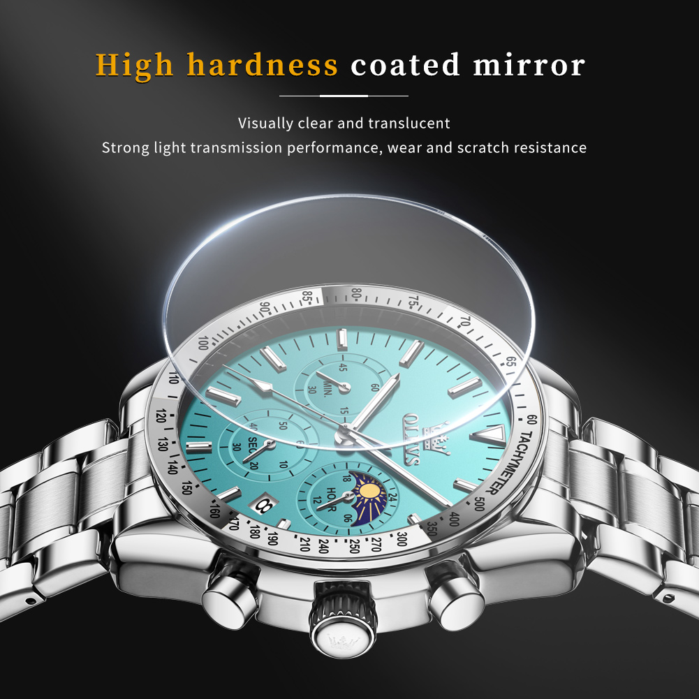 OLEVS 3618 reloj para hombre c - Moonphase Complication Watch reseña y precio